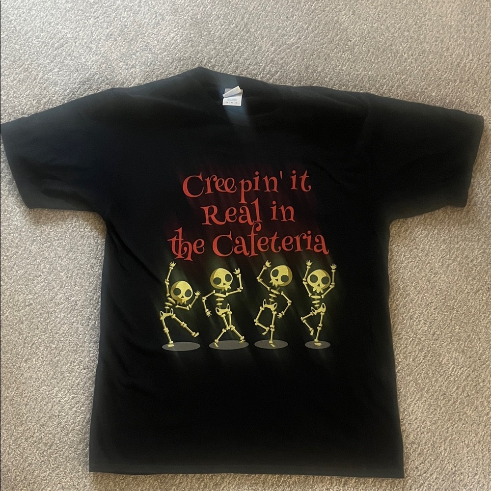 Black T-Shirt with Skeleton Graphic